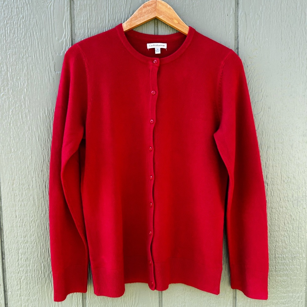 Red Cardigan Sweater